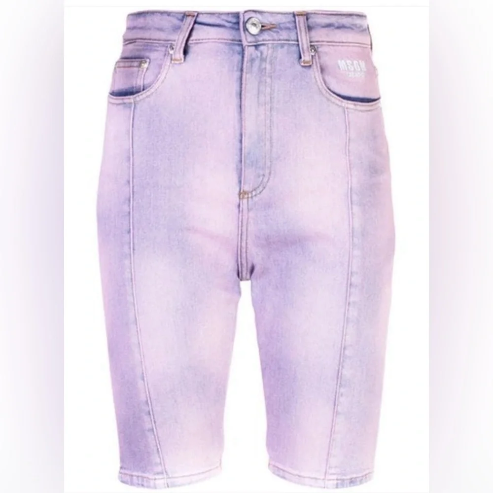 MSGM Jeans-Shorts Batikmuster - Lila in Purple 💕